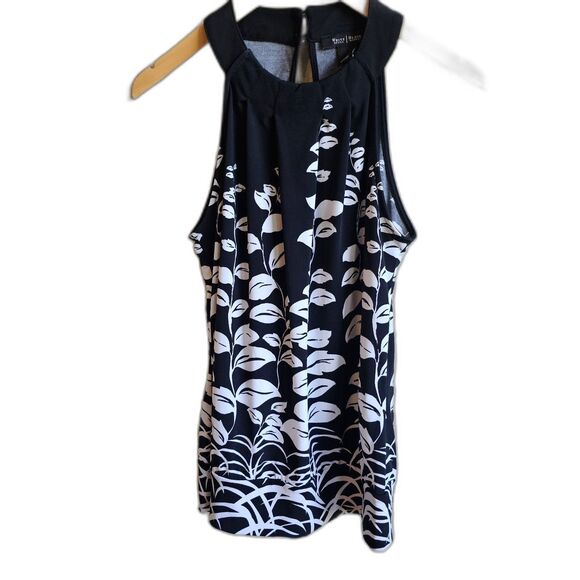 whbm white house black market top Medium Black Floral Sleeveless - Picture 1 of 5